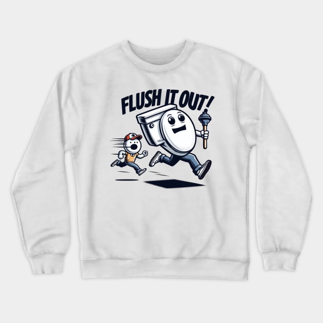 "Flush it out" Funny Plumber Crewneck Sweatshirt by SimpliPrinter